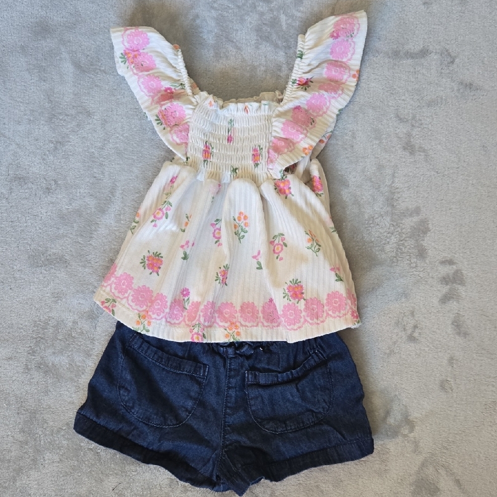 Garanimals Shorts And Unknown Brand Pink Floral Tank